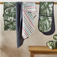 Habitat Floral and Stripe Textile Set - Green