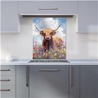 WRT Summer Cow Multicolour Kitchen Splashback - W600xH750mm