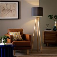 Habitat Wooden Tripod Floor Lamp - Walnut & Natural