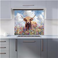 WRT Summer Cow Multicolour Kitchen Splashback - W900xH750mm