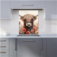 WRT Cow Multicolour Kitchen Splashback - W600xH750mm