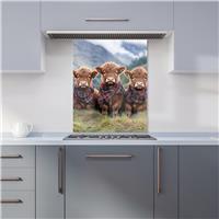 WRT Trio Cows Multicolour Kitchen Splashback - W600xH750mm