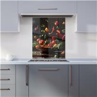 WRT Veg Ballet Multicolour Kitchen Splashback - W600xH750mm