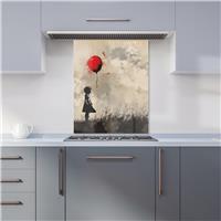 WRT Red Balloon Multicolour Kitchen Splashback - W600xH750mm