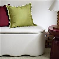 Habitat Scallop Cushion - Olive Green - 43x43cm