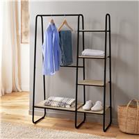 Argos Home Ryan Clothes Rail with Shelves - Black