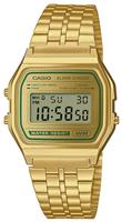 Casio Men's Vintage Green Dial Stainless Steel Watch