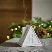 Habitat Ceramic House Shaped Incense Holder - White