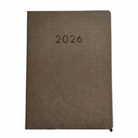 Argos Home Day to Page A4 Recycled Leather Diary 2026 - Tan