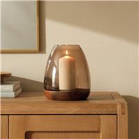 Habitat Hurricane Candle Holder - Brown