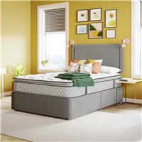 Sealy Pewter Single 2 Drawer Divan Bed - Grey