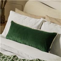 Habitat Lumbar Velvet Cushion - Green - 80x30cm