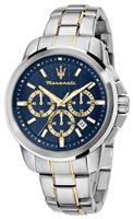Maserati Chronograph Blue Dial Two Tone Bracelet Watch