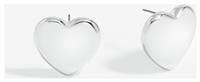 Lipsy Silver Polished Puffed Heart Stud Earrings