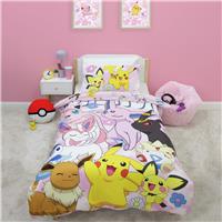 Pokemon Girl Panel Pink Kids Bedding Set - Single