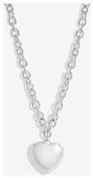 Lipsy Silver Heart Double Chain Pendant Necklace