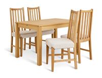 Habitat Clifton Extending Natural Dining Table& 4 Oak Chairs