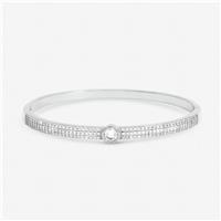 Jon Richard Silver Plated Crystal and Pave Stone Bangle