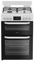 Hotpoint HDD6GDC2W 60cm Double Oven Dual Fuel Cooker - White
