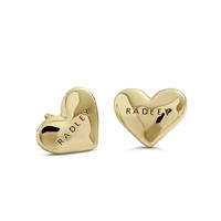 Radley 18ct Gold Plated Hammered Heart Stud Earrings
