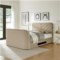 Koble Chevron Double Smart TV Bed - Mink