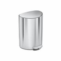 Simplehuman 6L Semi Round Bathroom Bin - Stainless Steel
