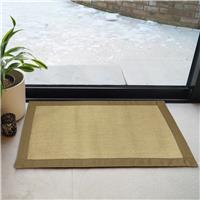 Mighty Mats Cotton Bordered Beige Doormat - 57x90cm
