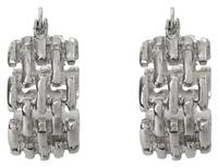 Liars & Lovers Silver Tone Watch Strap Link Hoop Earrings