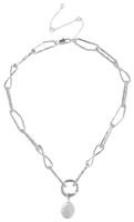 Liars & Lovers Silver Paperclip Chain Pearl Pendant Necklace