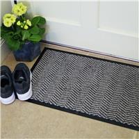 Mighty Mats Herringbone Light Grey Doormat - 50x80cm