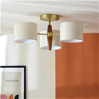 Habitat Century Wood 3 Light Flush Ceiling Light - Natural