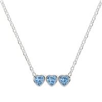 Radley Sterling Silver Blue Stones Triple Heart Necklace