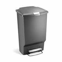 Simplehuman 45 Litre Plastic Rectangular Pedal Bin - Grey