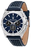 Maserati Men's Blue Leather Strap Watch