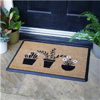 Mighty Mats Rubber Flower Pots Cut Pile Doormat - 40x60cm