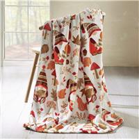 Catherine Lansfield Gonks Fleece Throw - Natural - 170x130cm