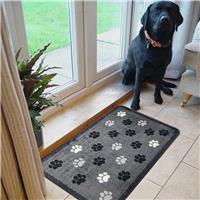Mighty Mats Supersoft Washable Paw Print Doormat - 50x75cm