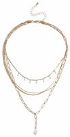 Liars & Lovers Gold Tone Pearl Pendant Multilayered Necklace