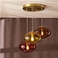 Habitat Honey Glass 3 Light Cluster Ceiling Light - Brown