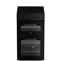 Hotpoint HTE5VCB 50cm Twin Cavity Electric Cooker - Black