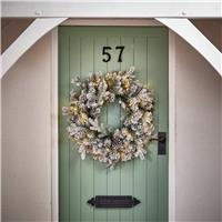 Premier 60cm Prelit Snowy Dorchester Wreath With 50 LEDs