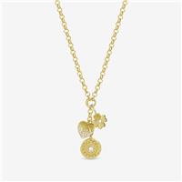 Inicio Gold Plated Multi Charm Necklace In Gift Pouch