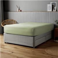 Silentnight Supersoft Plain Green Fitted Sheet - Double