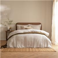 Yard Perrie Leaf Natural Bedding Set - Super king