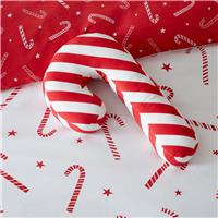 Catherine Lansfield Candy Cane Cushion - Red - 40x23cm