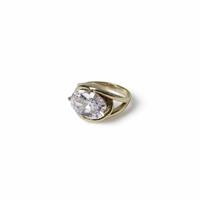 Freedom Gold Tone Crystal Chunky Oval Ring - M