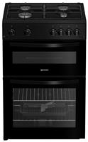 Indesit ITG6GB 60cm Twin Cavity Gas Cooker - Black