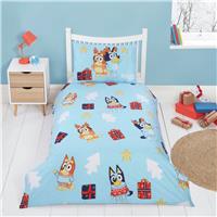 Bluey Christmas Cotton Blue & White Kids Bedding Set-Toddler