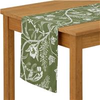 Habitat Floral Reversible Cotton Table Runner - Green