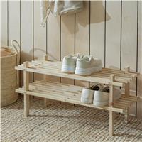 Argos Home 2 Shelf Stackable Shoe Rack - Solid Pine